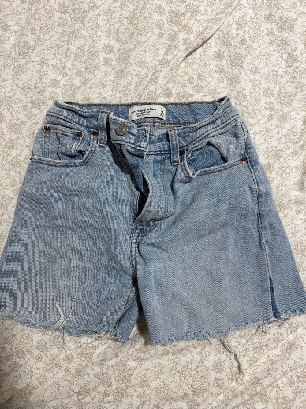 Abercrombie & Fitch Light Wash Denim Cutoff Shorts